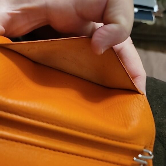 HERMÈS SMALL LEATHER AGENDA/NOTEPAD CASE BURNT ORANGE GOOD USED CONDITION - Picture 13 of 16